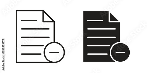 Remove document icon collection with multiple styles. EPS10