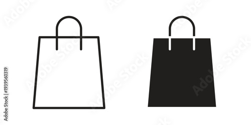 Shopping bag icon collection with multiple styles. EPS10