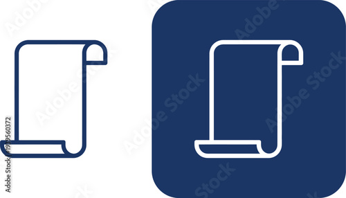 White scroll on white and blue background paper document