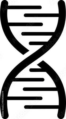 Simple black of a d n a double helix structure on a white background molecule genetics