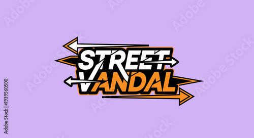 Street Vandal Graffiti Style Text Logo.