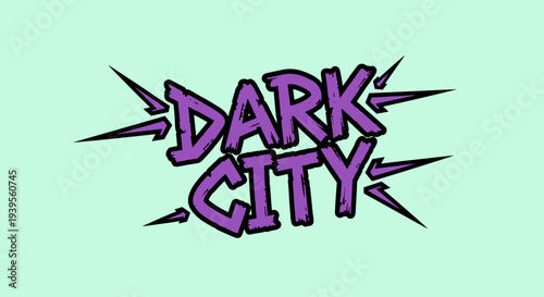 Dark City Comic Style Text Logo Design.