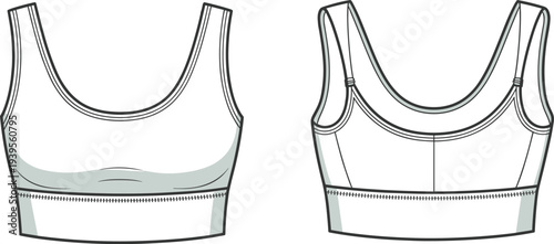 Two Different Bra Illustrated in Black and White with Shaded Areas