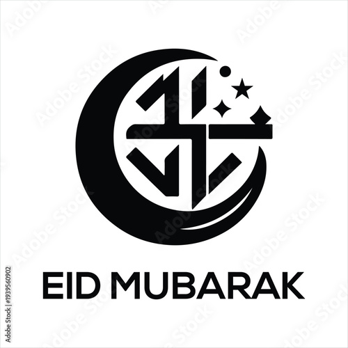  Eid Mubarak vector silhouette outline logo design concept illustration idea