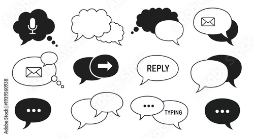 Speech Bubbles, Chat Icons, Communication, Messaging, Dialogue, Social Media