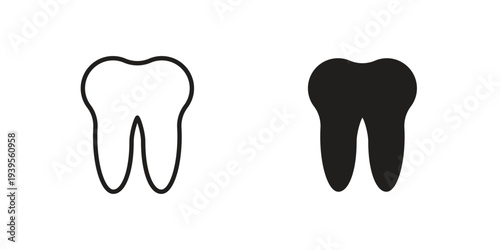 Tooth icon collection with multiple styles. EPS10
