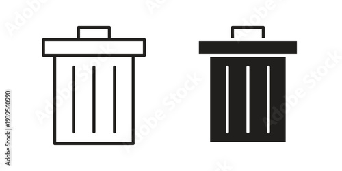Trash Bin icon collection with multiple styles. EPS10
