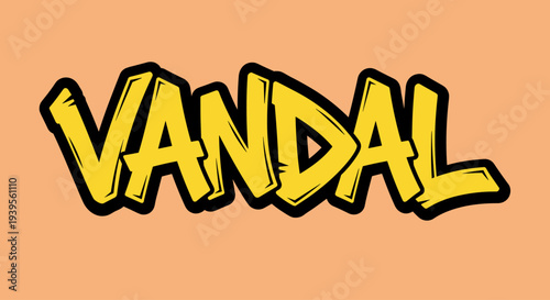 Graffiti Style Vandal Text on Background.