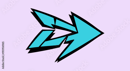 Teal Arrow Icon with Lightning Bolt Design.