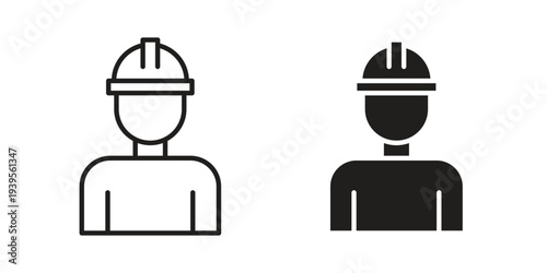 Worker icon collection with multiple styles. EPS10