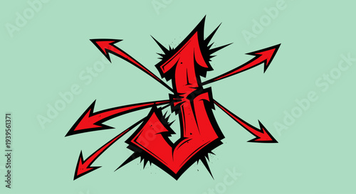 Red Arrows and Anchor Symbol Design.