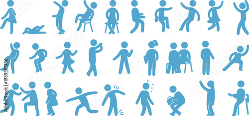 Silhouette, people, human, figure, pose, activity, walking, sitting, standing, dancing, running, falling, helping, gesture, outline, vector, illustration, pattern, design, layout, background