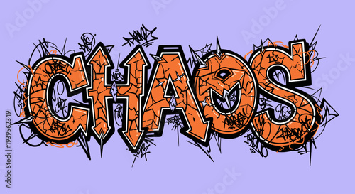 Graffiti Style Chaotic Lettering Artwork Design.