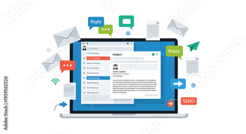 Laptop with social media on screen.