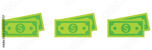 Stack of green paper money banknotes, cash and currency financial symbols