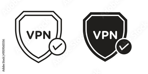 Virtual private network icon in a simple, black and white style.