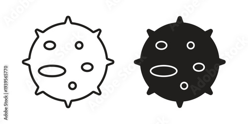 White blood cell icon in a simple, black and white style.