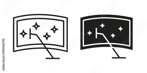 Windscreen icon in a simple, black and white style.