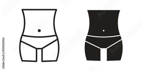 Women waist icon in a simple, black and white style.