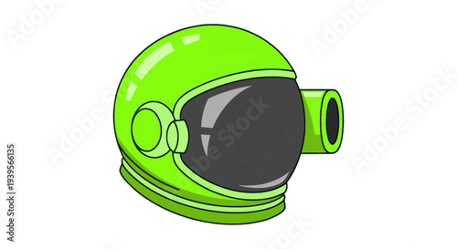 Vibrant Green Astronaut Helmet with Reflective Visor
