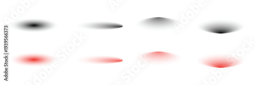 Gradient shadow and glow blur effects, soft lighting elements for interface depth