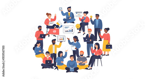 Diverse Business Team Collaboration: Innovation, Strategy, and Project Development