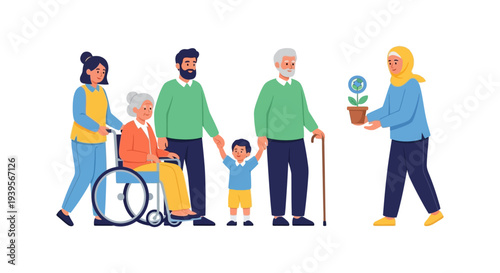 Diverse Multigenerational Family with Elderly Care & Environmental Responsibility: Unity & Sustainability