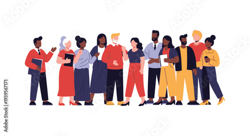 Diverse Group of Business Professionals Collaborating, Multi-Ethnic Team Building & Community