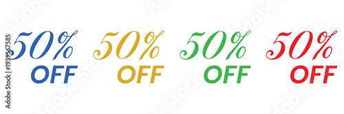 Percentage off discount typography, promotional sales and marketing text