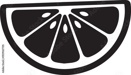 Orange slice vector silhouette illustration graphic element for food and beverage design