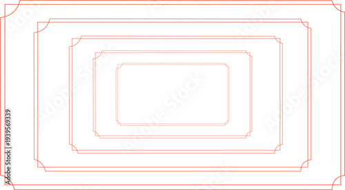Concentric rectangles frames border design element perspective effect overlay