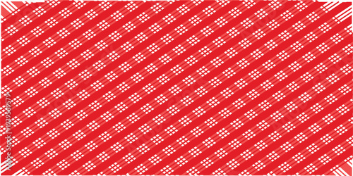 Red and White Plaid Checkered Pattern. Soft red and white plaid pattern with evenly spaced checkered grid, ideal for fabric, wallpaper, baby backgrounds, and feminine design projects.