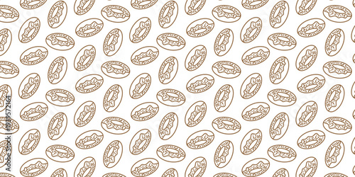 Vector seamless pattern of hand drawn doodle sketch donut isolated on white background