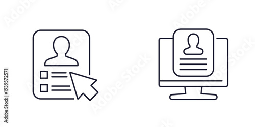 account, user profile line icons on white