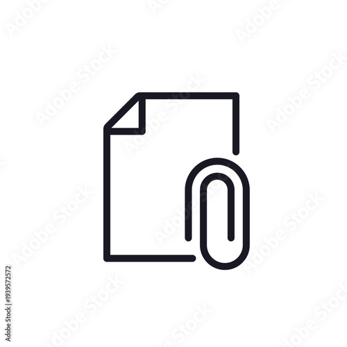 attach file icon, attachment line pictogram
