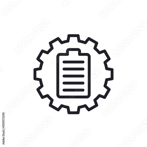 battery management icon, BMS line pictogram