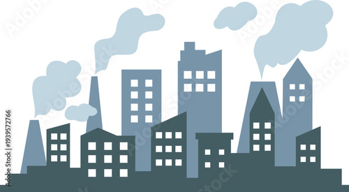 Urban Air Pollution Illustration