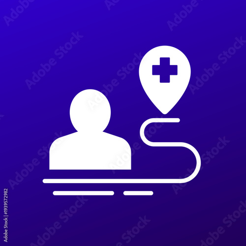 patient journey vector icon, healthcare concept