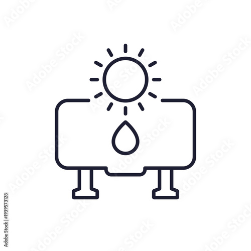 solar water heater tank line icon