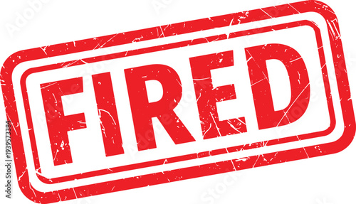 FIRED red rubber stamp text