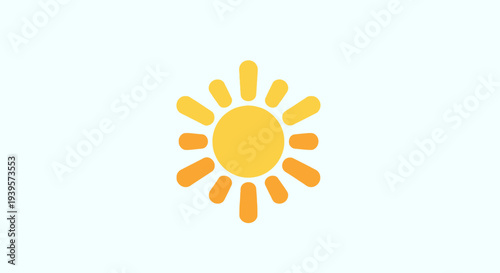 Simple yellow sun icon on white background.