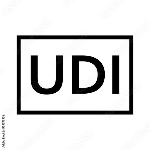Modern UDI logo design with bold black letters