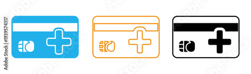 Colorful icons of medical prescription with pills