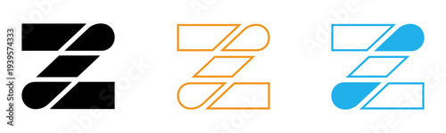 Variations of a stylized letter z logo