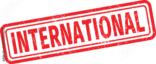 INTERNATIONAL red rubber stamp text