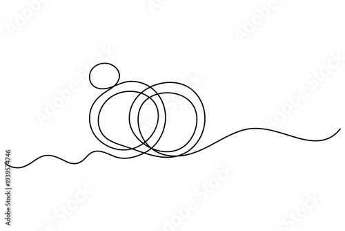 Continuous one line drawing of wedding rings and engagement ring minimalist illustration
