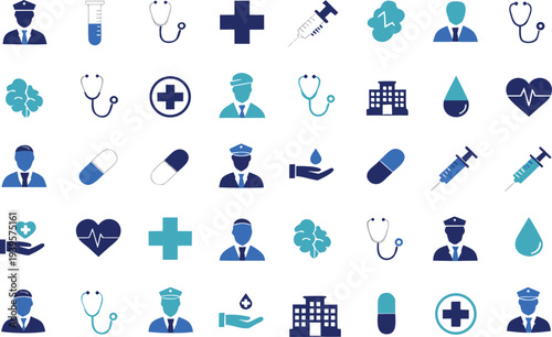 A colorful vector graphic illustration of Father's Day icons and symbols