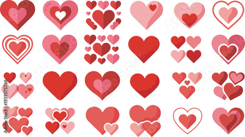 Red heartbeat line collection with heart symbol, cardiology, medical pulse, ECG, EKG design, healthcare clipart vector illustration, health monitoring, digital heartbeat graphics