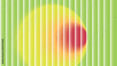 Vertical neon effect with green blinds and yellow red gradient
