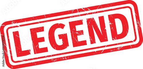LEGEND red rubber stamp text